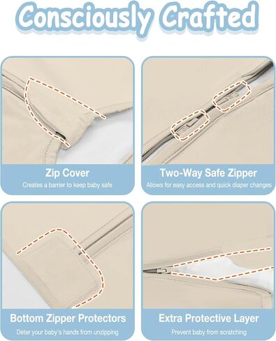 كيس نوم للأطفال الصغار من TOTBASIC، 0.5 TOG، كيس نوم للأطفال بطانية يمكن ارتداؤها 2t-4t مع سحاب آمن في اتجاهين، أكياس نوم فائقة النعومة لجميع المواسم، Brownie Buddies، عبوتان in Kuwait