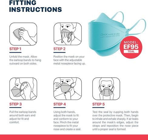 BNX 20-Pack KN95 Face Masks, Disposable Particulate KN95 Mask Made in USA, Tri-Fold Cup/Fish Style in Saudi Arabia