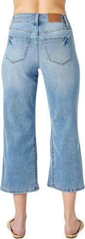 Judy Blue Women's High Waist Double Waistband Cropped Wide Leg Jeans in Saudi Arabia