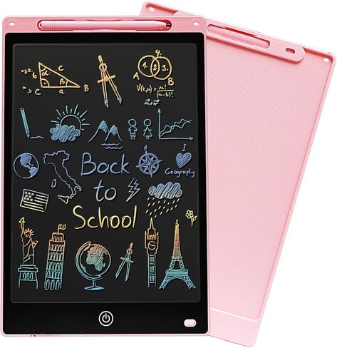 LCD Writing Tablet for Kids, 12 Inch Colorful Doodle Board Drawing Pad, Erasable Electronic Painting Pads, Reusable Writing Pad, with Lock Function Educational Toy Gift for Girls Boys Toddlers (Pink) in Saudi Arabia
