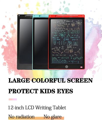 LCD Writing Tablet for Kids, 12 Inch Colorful Doodle Board Drawing Pad, Erasable Electronic Painting Pads, Reusable Writing Pad, with Lock Function Educational Toy Gift for Girls Boys Toddlers (Pink) in Saudi Arabia