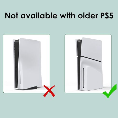 yoxxzus PS5 Slim Wall Mount for Digital/Disc Edition with 2 Controller Hooks in Saudi Arabia