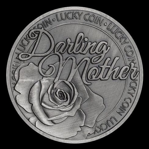 عملة فضية قديمة محظوظة مع وردة مزهرة وبرسيم ذو أربع أوراق للأم الحبيبة in Kuwait