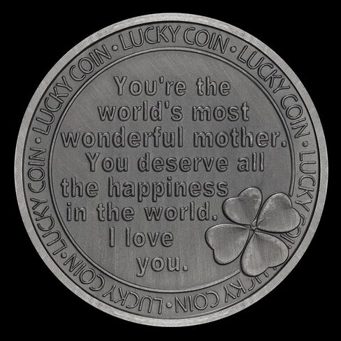 عملة فضية قديمة محظوظة مع وردة مزهرة وبرسيم ذو أربع أوراق للأم الحبيبة in Kuwait