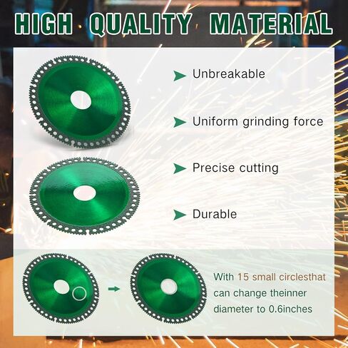 Nezyo 15 Pack 4 Inch Indestructible Disc for Grinder Bulk Cutting Disc 2.2 for Angle Grinder 7/8" (Model 125), Cut Everything in Seconds, for Smooth Cutting, Chamfering, Grinding of All Materials in Saudi Arabia