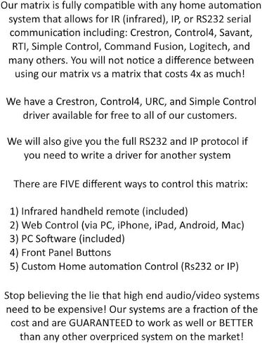 16x16 HDMI Matrix Switcher 18gbps 4K HDR Dolby Vision HDCP2.2 HDTV مدخلات التوجيه المخرجات محدد SPDIF Audio CONTROL4 Savant Home Automation in Kuwait