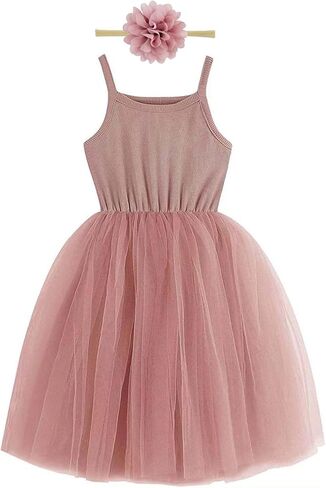 Baby Toddler Girl Tulle Tutu Dress Easter Flower Girl Photoshoot Birthday Party Princess Dress in Saudi Arabia