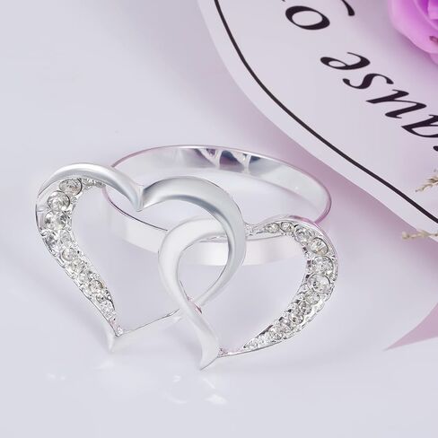 12 Pieces Valentine Napkin Rings Metal Double Heart Napkin Ring Holders Silver Dinning Table Setting Napkin Buckles for Valentine's Day Wedding Anniversary Table Decoration in Saudi Arabia