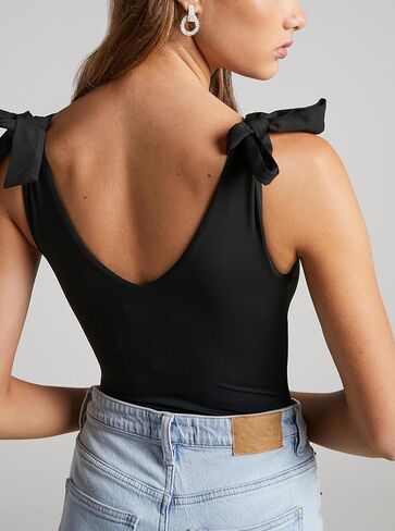 بدلة للجسم نسائية من AGECODE برقبة على شكل حرف V وربطة كتف بدون أكمام، بدلة للجسم للخروج in Kuwait