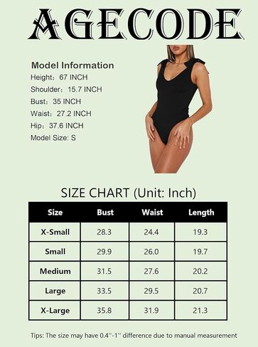 بدلة للجسم نسائية من AGECODE برقبة على شكل حرف V وربطة كتف بدون أكمام، بدلة للجسم للخروج in Kuwait