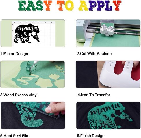 White Glitter Heat Transfer Vinyl Black Puff HTV for Shirt,Iron on Vinyl for Heat Press Machine,12" x 10" Easy to Cut & Weed,12PCS in Saudi Arabia