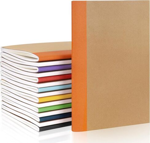 Gwybkq A5 Lined Kraft Composition Notebooks Bulk 16 Pcs(5.5x8.3) College Ruled with Rainbow Spine,Journal Notebook for School, Office, or Business Use, 120 Pages/60 Sheets in Kuwait