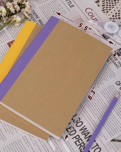 Gwybkq A5 Lined Kraft Composition Notebooks Bulk 16 Pcs(5.5x8.3) College Ruled with Rainbow Spine,Journal Notebook for School, Office, or Business Use, 120 Pages/60 Sheets in Kuwait