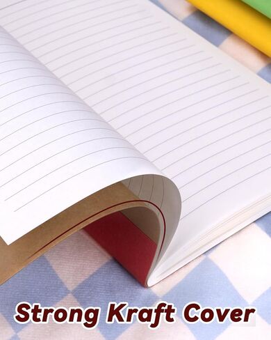 Gwybkq A5 Lined Kraft Composition Notebooks Bulk 16 Pcs(5.5x8.3) College Ruled with Rainbow Spine,Journal Notebook for School, Office, or Business Use, 120 Pages/60 Sheets in Kuwait