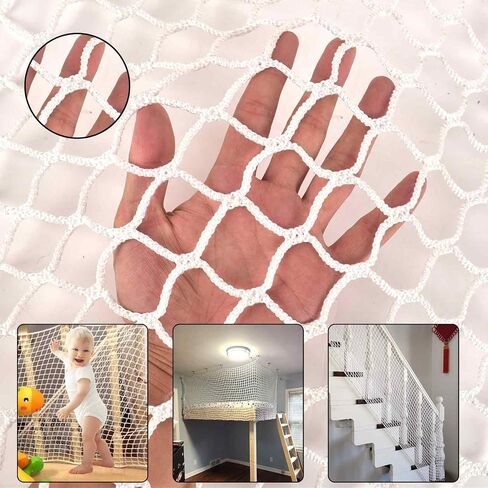 Balcony Netting for Pets，Apartment，Stair，Trampoline，Playground，Child Safety Rope Net，Driveway Net for Kids Safety，Baseball Softball Net Sports Netting (3.3ft×19.8ft, Black) in Saudi Arabia