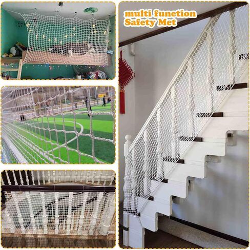 Balcony Netting for Pets，Apartment，Stair，Trampoline，Playground，Child Safety Rope Net，Driveway Net for Kids Safety，Baseball Softball Net Sports Netting (3.3ft×19.8ft, Black) in Saudi Arabia