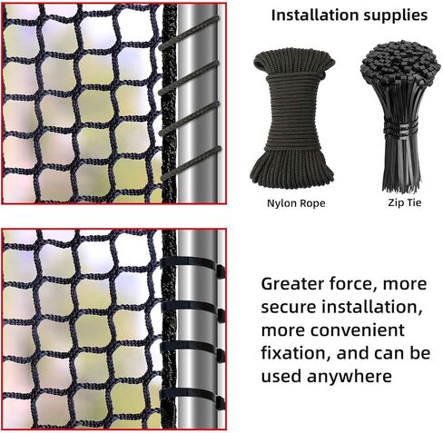 Balcony Netting for Pets，Apartment，Stair，Trampoline，Playground，Child Safety Rope Net，Driveway Net for Kids Safety，Baseball Softball Net Sports Netting (3.3ft×19.8ft, Black) in Saudi Arabia