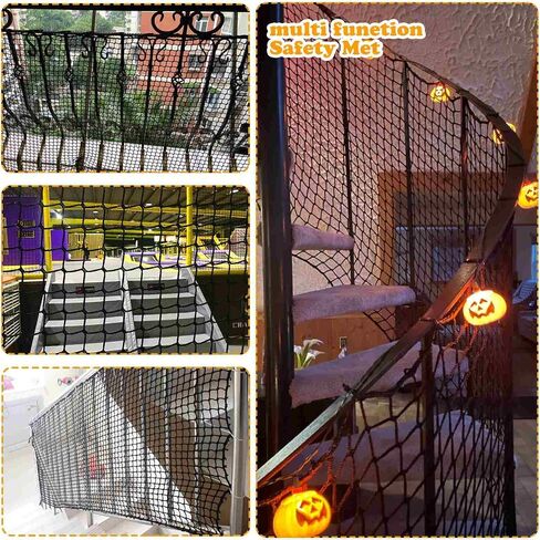 Balcony Netting for Pets，Apartment，Stair，Trampoline，Playground，Child Safety Rope Net，Driveway Net for Kids Safety，Baseball Softball Net Sports Netting (3.3ft×19.8ft, Black) in Saudi Arabia
