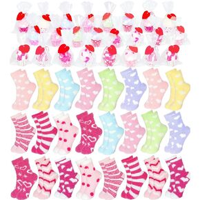 24 زوجًا من الجوارب الغامضة لعيد الحب للنساء، مجموعة هدية كب كيك يمكنك صنعها بنفسك مع طباعة قلب، جوارب مريحة منفوشة على شكل طاقم in Kuwait