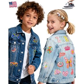 Personalized Jean Jacket for Girls and Boys, Toddler Back to School Clothes，Custom Kids Jackets Birthday Christmas in Saudi Arabia