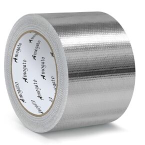 High Temperature Aluminum Foil Tape-2insX82Feet (50mmX25m),Adhesive Silver Foil Tape,Thermal Conductivity,Metal Tape,High Temperature Heavy Duty HVAC Tape in Saudi Arabia