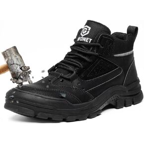 أحذية الصلب اصبع القدم للرجال والنساء - أحذية العمل خفيفة الوزن غير قابلة للتدمير، أحذية السلامة اصبع القدم الصلب مقاومة للانزلاق أحذية البناء عالية أعلى للعمل الصناعي في الهواء الطلق in Kuwait