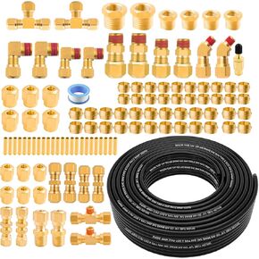 251Pcs DOT Air Line Fittings Push Lock Air Fittings & Brass Air Nylon Tube Compression Fittings Kits,1/4" 1/8" 3/8" 1/2" NPT Push To Connect Fittings Quick Connect Air Hose Fittings Assortment in Kuwait