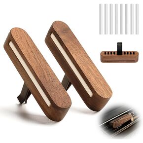 2 Pack Natural Walnut Wood Car Vent Clip Air Freshener, Refillable Aroma Diffuser with 8 Absorber Sticks, Elegant Design for Auto, Home, Office in Kuwait
