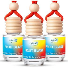 Hanging Air Freshener Car Diffusers - Long Lasting Scent, Odor Eliminator, Home Essentials, Fresh car fragrance diffuser - 3 Pack- Teakwood and Mahogany in Kuwait