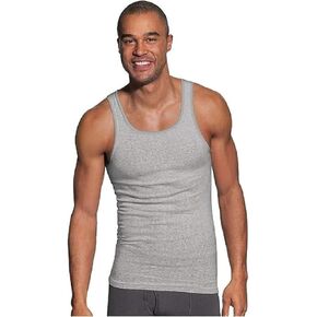 Hanes Core Cotton Tank, Gray 5-Pack, Medium in Kuwait