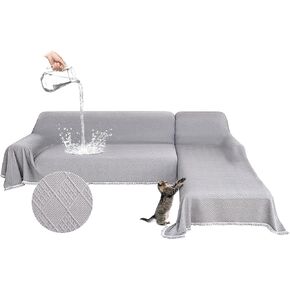 Waterproof L Shaped Sectional Couch Covers Blanket 2 Piece Sectional Sofa Cover Washable L Shape Sofa Slipcover Jacquard Quilted Furniture Protector for Dogs Pets Cats (XX-Large, Dark Grey) in Saudi Arabia