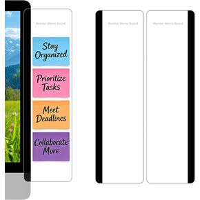 قطعتان من لوحة مذكرة شاشة الكمبيوتر، ملحقات مكتب مكتب من الأكريليك الشفاف مقاس 11 بوصة × 3.1 بوصة، حامل ملاحظات جانبي لشاشة الكمبيوتر، لوحة رسائل للملاحظات اللاصقة والتذكيرات والمذكرات in Kuwait