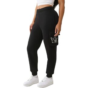 True Religion Buddha Fold Over Cargo Joggers for Women – Fleece Lined, Cozy Streetwear Sweatpants in Saudi Arabia