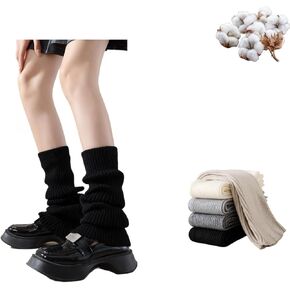 Y2K 100% Cotton Leg Warmers Cozy Knit Women's Winter Thermal Slouch Socks Boots Snow Days Fashion Insulation Luxury in Saudi Arabia