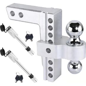 وصلة ربط مقطورة من الألومنيوم قابلة للتعديل لجهاز استقبال 2 بوصة، وصلة ربط قطرة/ارتفاع 8 بوصة مع وصلة ربط كروية 2 بوصة و2-5/16 بوصة شديدة التحمل بوزن 12500 رطل GTW in Kuwait