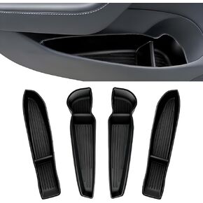 4 PCS Full Arounding Door Side Storage Organizer Compatible with 2025 2026 TES-la Model Y Juniper, Full Cover TPE Door Side Pocket Box Tray, Front & Rear Side Organizer Tray Protector Liner in Saudi Arabia