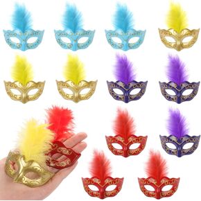 12PCS Mini Masquerade Masks for Mardi Gras Masquerade Party Decoration Decorative Masks for Table Decor/Cupcake Decor/Home Decor in Saudi Arabia