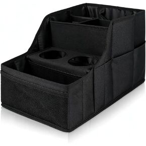 Car Seat Organizer Backseat and Passenger Seat Organizer with 9 Compartments 2 Cup Holders Car Organizer Front Seat Storage for Travel Kids，Black in Saudi Arabia