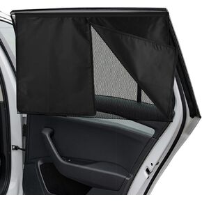 2 Pack Car Window Shades with 10 Strong Magnets 26.8"x18.5" Dual Layer Car Rear/Side Window Sunshade - Full Blackout Semi-Transparent 2-in-1 Universal Auto Sun Shade Privacy Screen in Kuwait