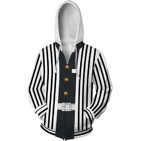 أنيمي زمم هوديي الرجال النساء 3D الرسم مقنعين البلوز طويلة الأكمام تأثيري حلي الخريف سترة معطف مع جيوب in Kuwait