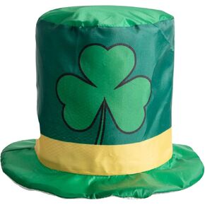 St.Patrick's Day Shamrock Clover Hat,Irish Green Top Hat,Costume Accessories Leprechaun Hat For Men Women (Green Hat F) in Kuwait