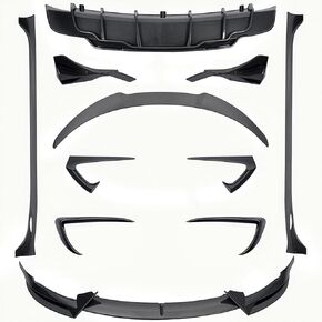 ZJP مجموعات الجسم الكاملة لـ Tesla Model 3 2017-2023، 11 قطعة، ناشر خلفي، تنانير جانبية، شفة مقسمة أمامية، سبويلر، مصباح الحاجب وسكين الرياح وسكين الرياح in Kuwait