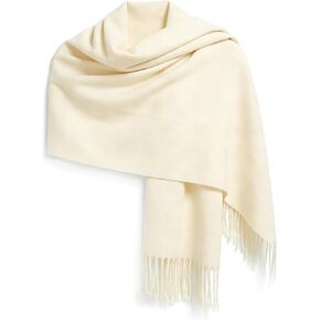 White Large Scarf Pashmina Shawl for Women, Fall Winter Soft Cashmere-Feel Fringe Wrap Fashion Accessories for Wedding Bridal Evening Dresses in Kuwait