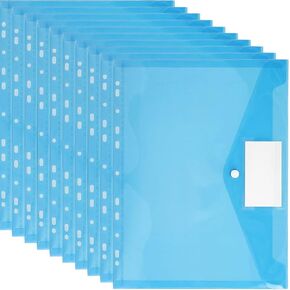 10 Pcs Binder Pocket with Button Snap Closure Plastic Envelopes File Folders Suitable for Letter/A4 Size Plastic Folders Binder Organizer for Office School Paper Storage(Pink) in Kuwait