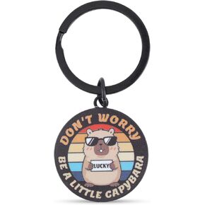 Capybara Keychain, Don’t Worry Be A Little Capybara Key Ring Funny Gift Stuff Cute Backpack Bag Charm Accessory for Women Men in Saudi Arabia