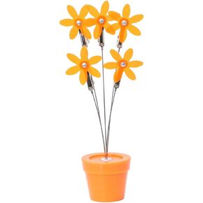 لطيف زهرة الجدول بطاقة مذكرة حامل حامل، 1 جهاز كمبيوتر شخصى صور كليب حامل مكتب حامل مذكرة ورقة ملاحظة مونموري صورة عيد الميلاد عرض الزفاف مع قاعدة بلاستيكية على شكل زهور (برتقالي) in Kuwait