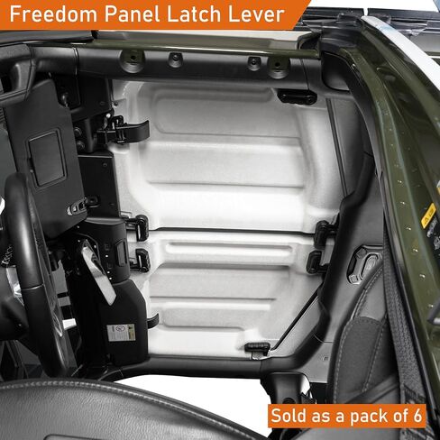 مجموعة رافعة لوحة الحرية من Hooke Road JL/JT، مقابض التبديل لـ 2018-2026 Jeep Wrangler JL JLU & Gladiator JT Hardtop، ملحقات بديلة أقفال مزلاج رافعة علوية صلبة، 6 قطع in Kuwait