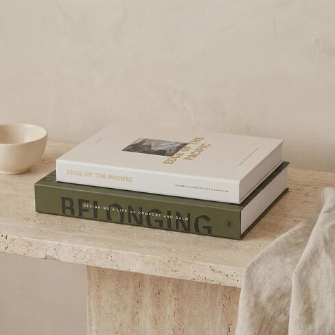 Beautiful Decorative Books - Set of 2 Boxes Enhance Your Coffee Table, Bookshelf or Mantel Shelf Decor - Aesthetic Fake/Faux Books for Modern Home Decoration, Photo Storage and as a Keepsake Box in Saudi Arabia