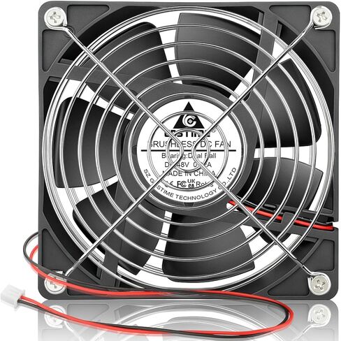 GDSTIME 120mm 48V Fan, 120x120x25mm Dual Ball Bearings DC Brushless Cooling Fan in Kuwait