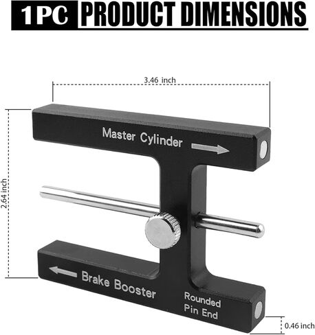 Brake Booster Adjustment Tool,Magnetic Brakes Booster with Master Cylinder to Adjust Braking Distance,Aluminum Push Rod Brake Adjustment Tool for Brakes System Maintenance in Saudi Arabia
